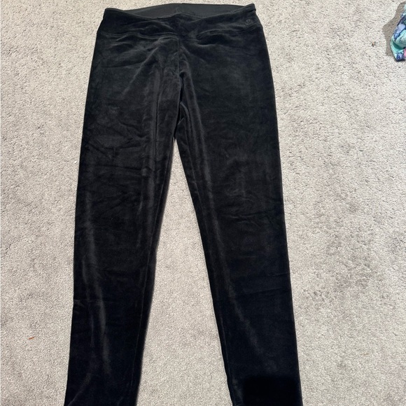 Cuddl Duds Soft Black Velvet Pants - Picture 2 of 3